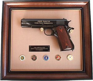 John Wayne Commemorative Service M-1911 A1 Colt .45 Automatic by Franklin Mint. Issued late 1980's